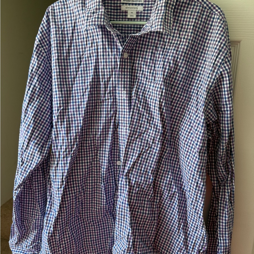 Amazon Essentials Men's Multicolor Checkered Button Down Shirt
